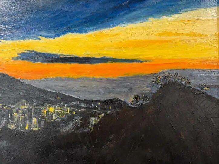  技术解析｜龚亭如《台北阳明山的夜景》：色彩层次与空间建构的深度解构 书画藏品